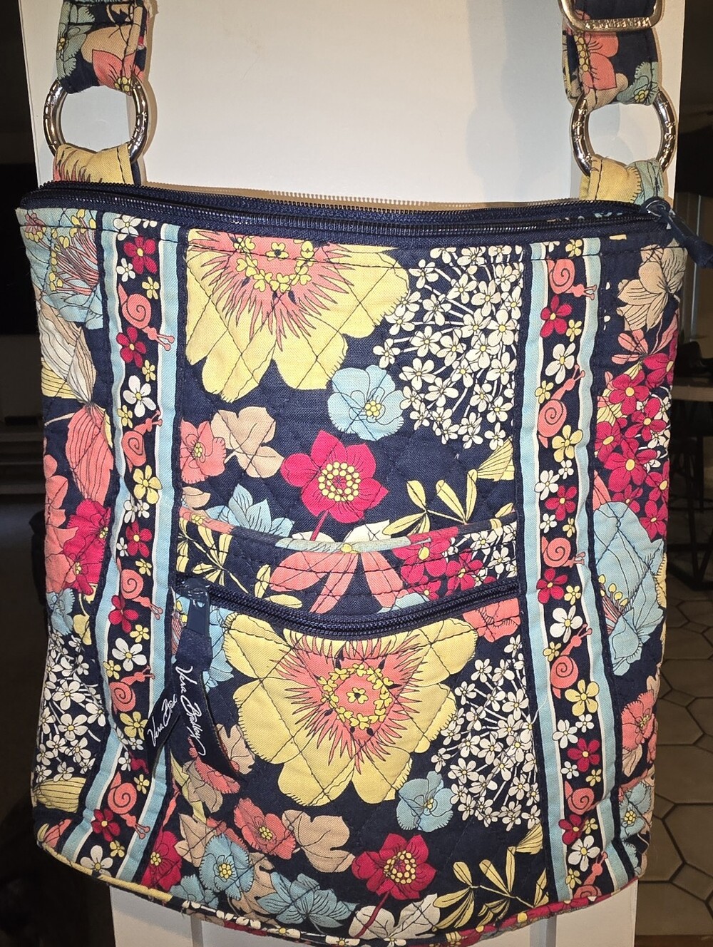 Vera Bradley Happy Snails Retired Floral Crossbody Shoulder Bag